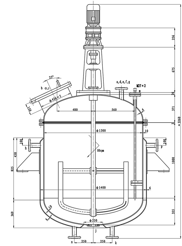 广东闭式反应釜容器结构尺寸
